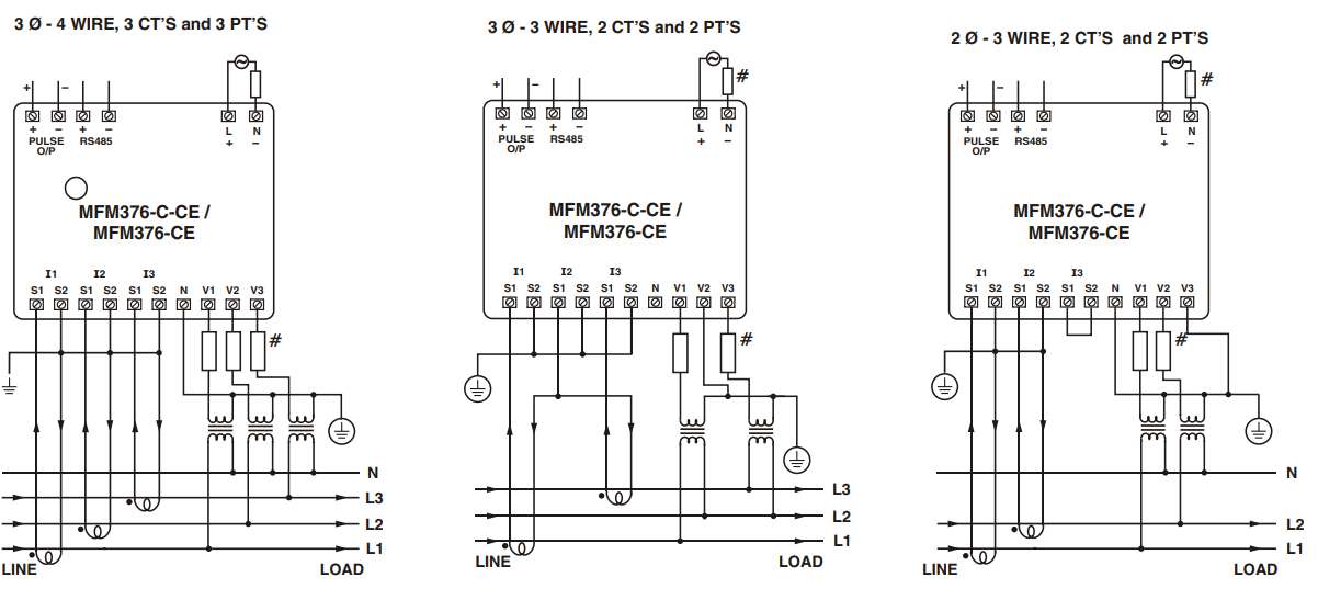 Selec mfm multifunction meter wiring CTs and PTS