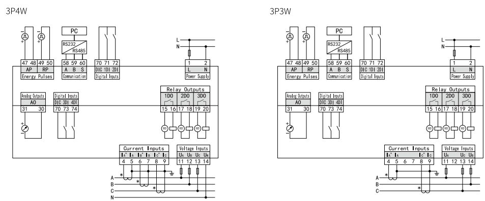 wiring of PD19 ac digital multifunction meter