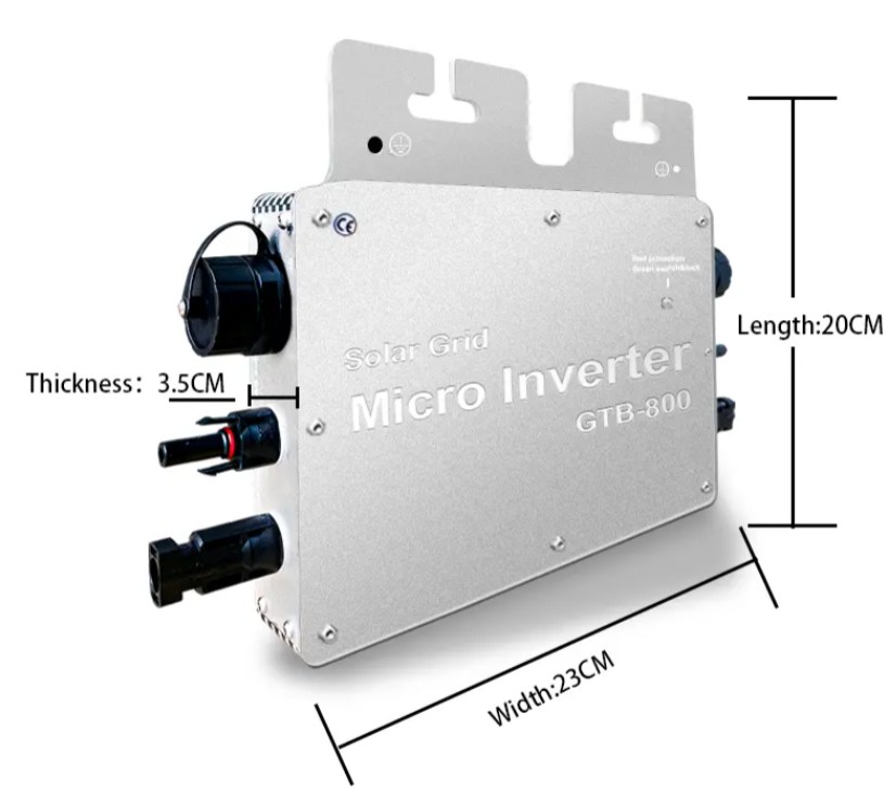 dimension of 800w ac micro inverter