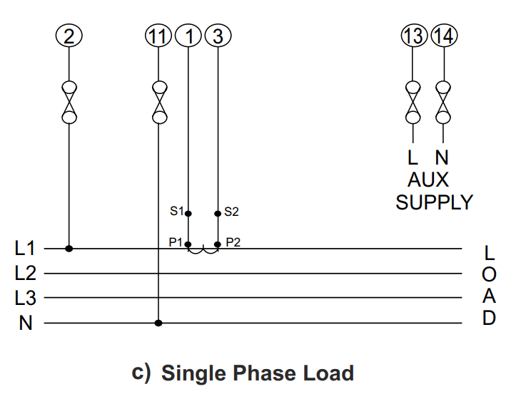 wiring diagram of single phase load