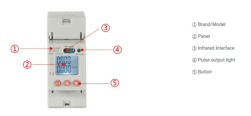ADL100 electric single phase meter front introduction