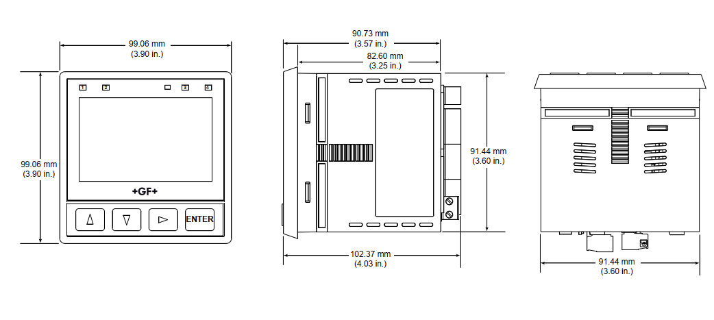 dimension of Signet 9950 Dual Channel Transmitter