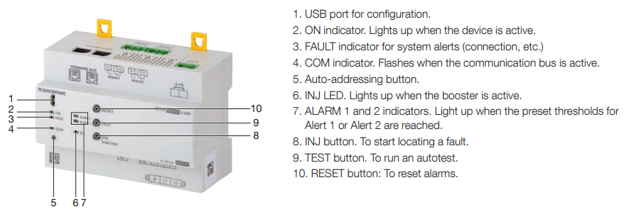 front panel of ISOM Digiware L-60h insulation monitor