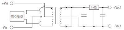 DC to DC converter with regulated output