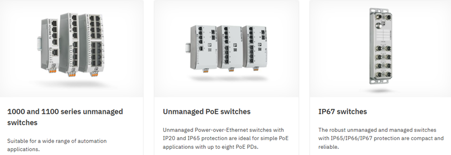 Phoenix contact industrial Ethernet switches