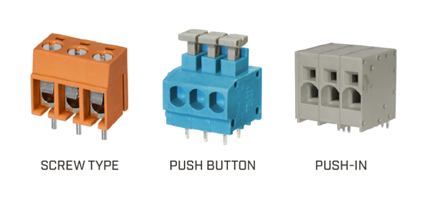 Different types of terminal block connection methods