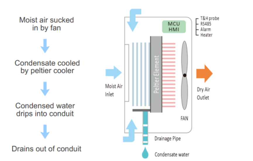 Peltier dehumidifier working principle