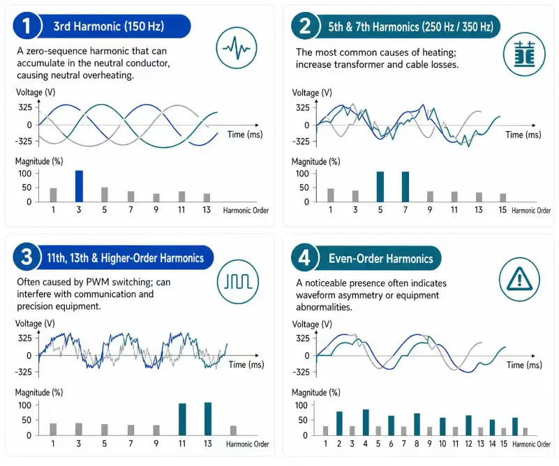 3rd 5-7th harmonics in power system
