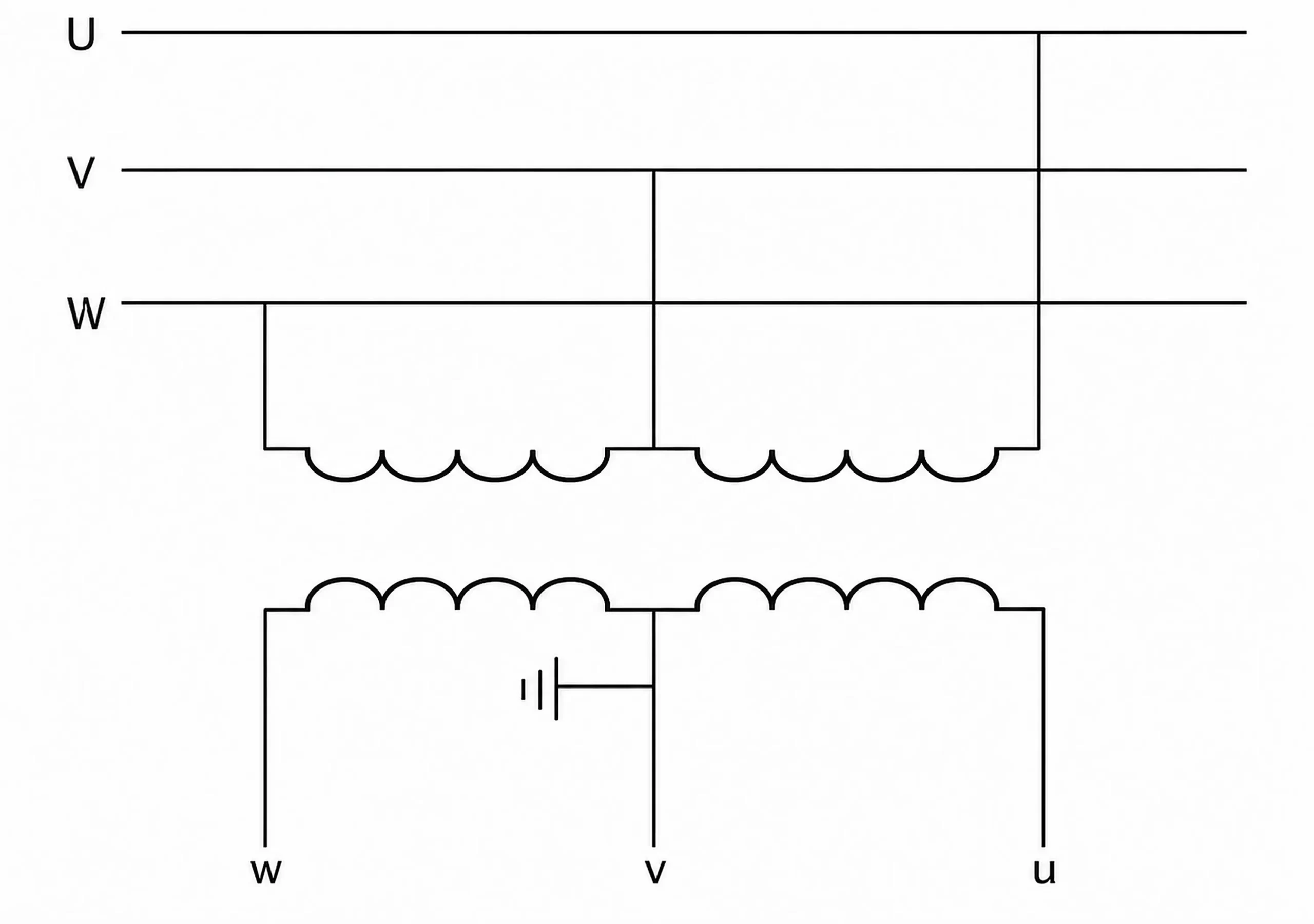 V-V connection of voltage transformer