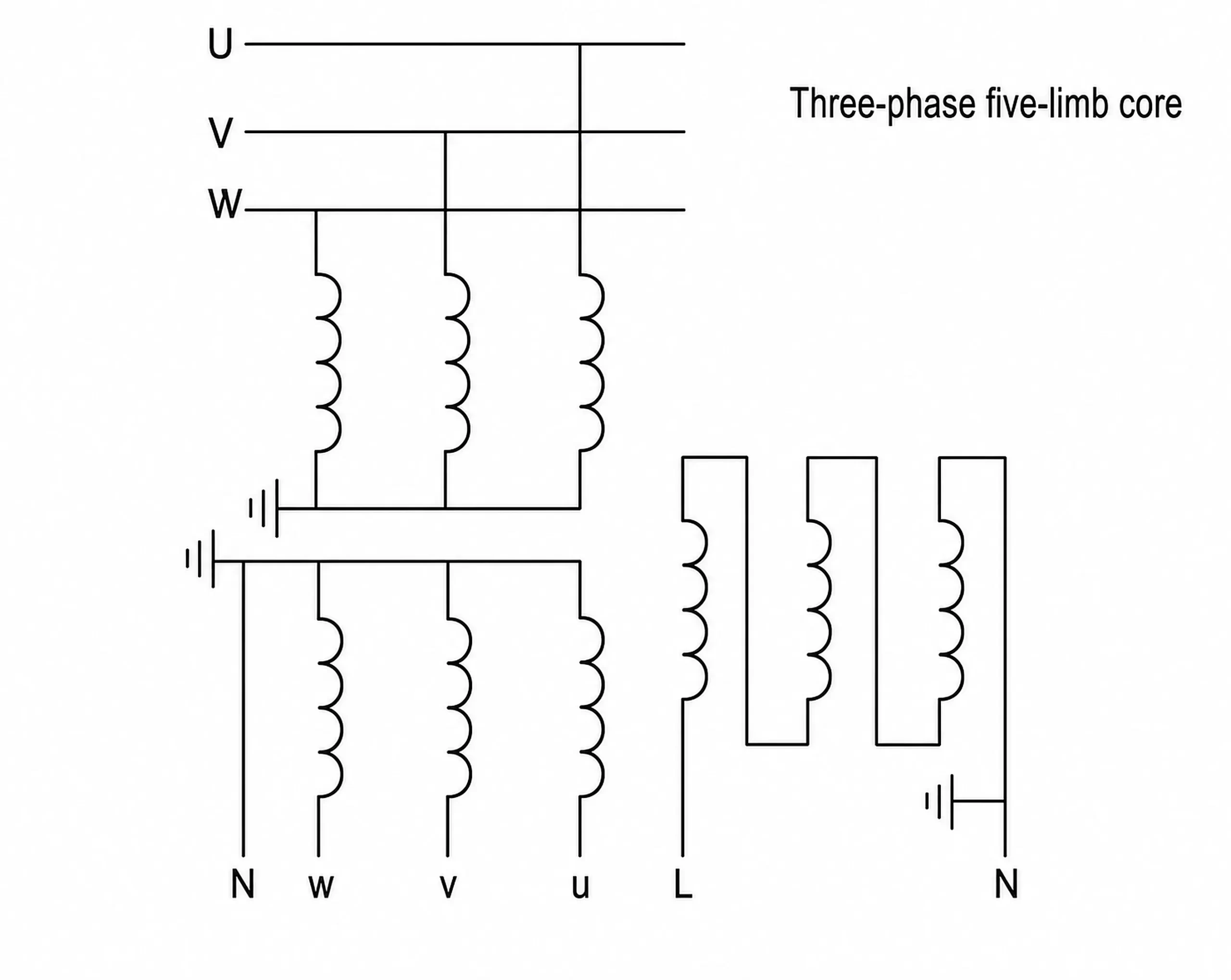 YNynd0 connection using three single-phase voltage transformers