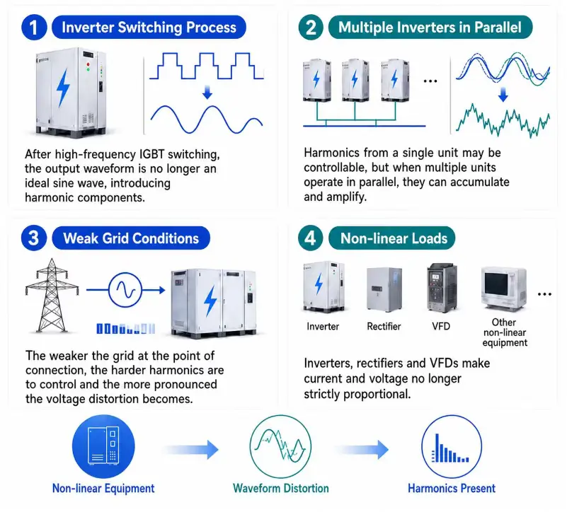 causes of harmonics in power system